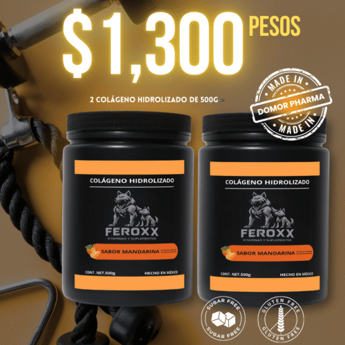 Kit - 2 colágeno hidrolizado sabor mandarina 500g